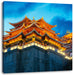 Leuchtender Tempel in China Leinwandbild Quadratisch