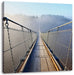Hängeseilbrücke im Nebelschimmer Leinwandbild Quadratisch