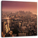 New York City bei Sonnenuntergang Leinwandbild Quadratisch