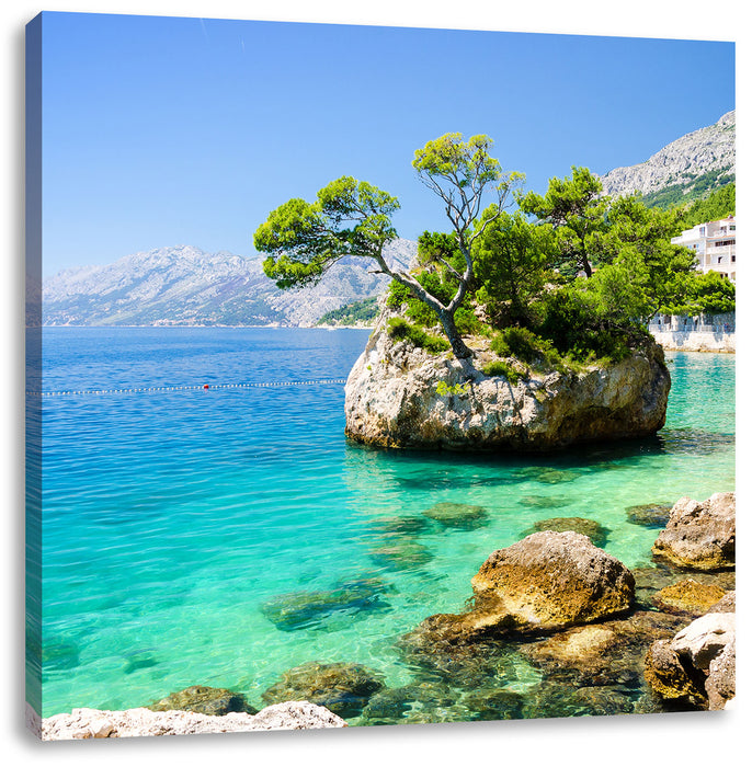 Dalmatia Strand in Kroatien Leinwandbild Quadratisch