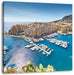 Atemberaubende Küste von Monaco Leinwandbild Quadratisch