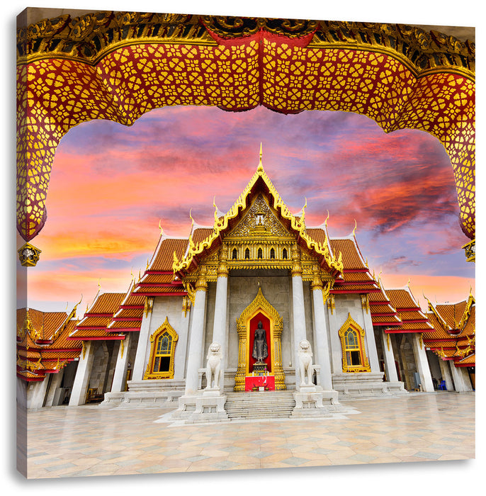 Marmortempel von Bangkok Leinwandbild Quadratisch