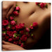 weiblicher Körper mit Rosen Blumen Leinwandbild Quadratisch