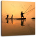 Fischer beim Angeln in Thailand Leinwandbild Quadratisch