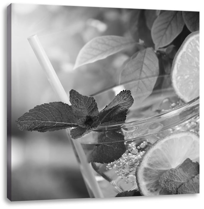 Erfrischender Mojito Cocktail Leinwandbild Quadratisch