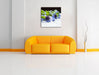 Notenblatt mit Kornblume Leinwandbild Quadratisch über Sofa