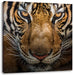 Tiger mit hellbraunen Augen Leinwandbild Quadratisch