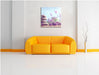 Lavendel Spa-Stillleben Leinwandbild Quadratisch über Sofa