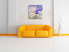schöne Krokusse Leinwandbild Quadratisch über Sofa
