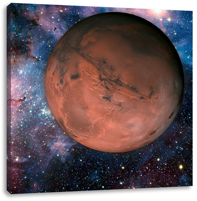 Mars im Weltall Leinwandbild Quadratisch