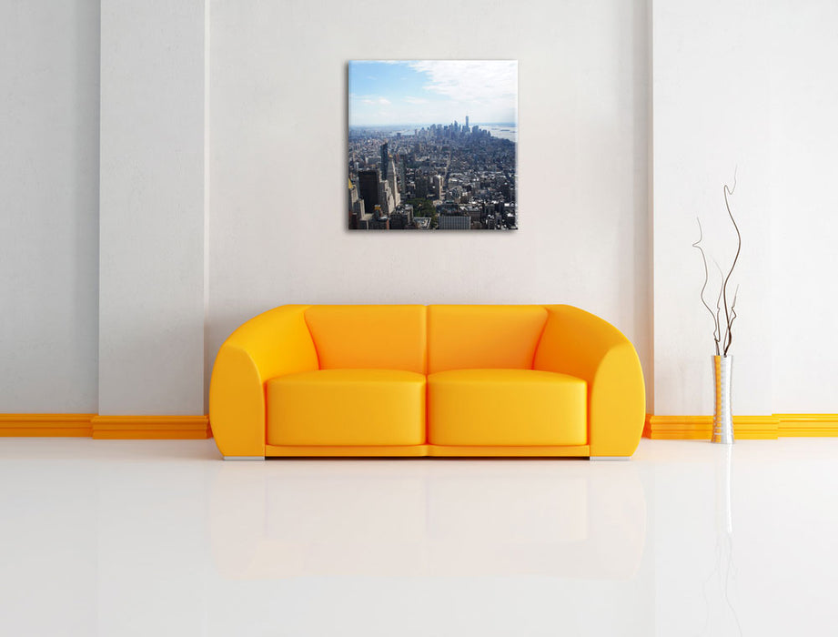 New York City Panorama Leinwandbild Quadratisch über Sofa