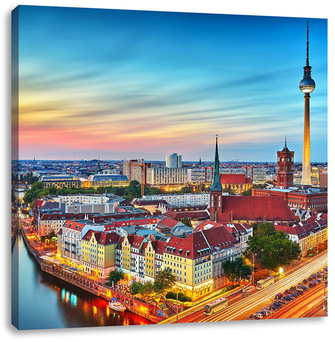 Berlin Panorama Leinwandbild Quadratisch