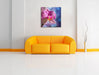 farbenOrchidee in der Nahaufnahme Leinwandbild Quadratisch über Sofa