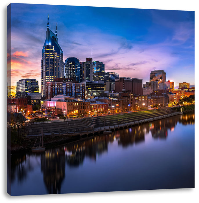 Nashville Skyline Panorama Leinwandbild Quadratisch
