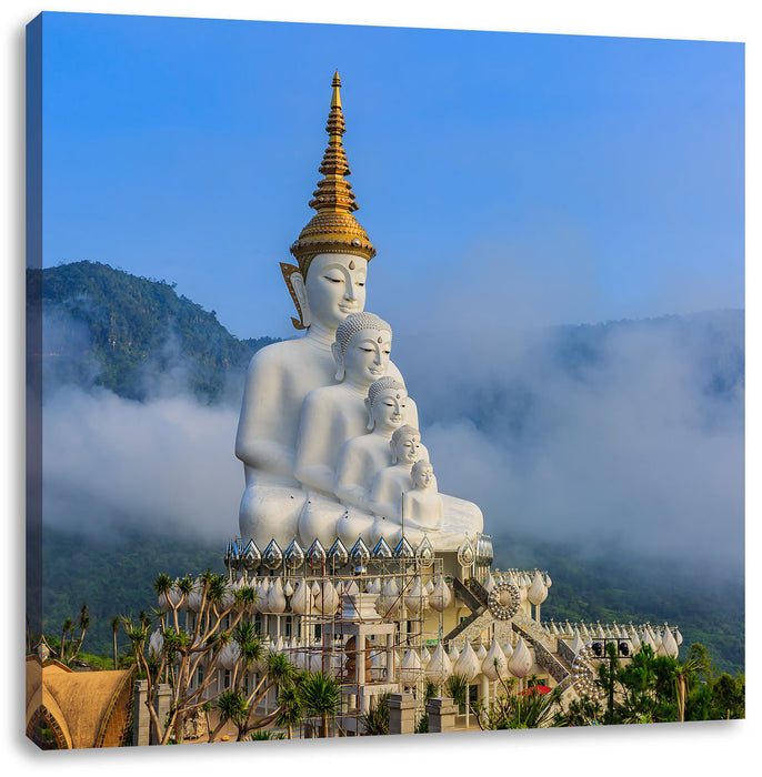 Buddha-Skulptur in Thailand Leinwandbild Quadratisch