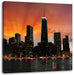 Chicago-Wolkenkratzer-Silhouette Leinwandbild Quadratisch