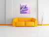 getrockneter Lavendel Leinwandbild Quadratisch über Sofa
