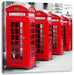 rote Londoner Telefonzellen Leinwandbild Quadratisch