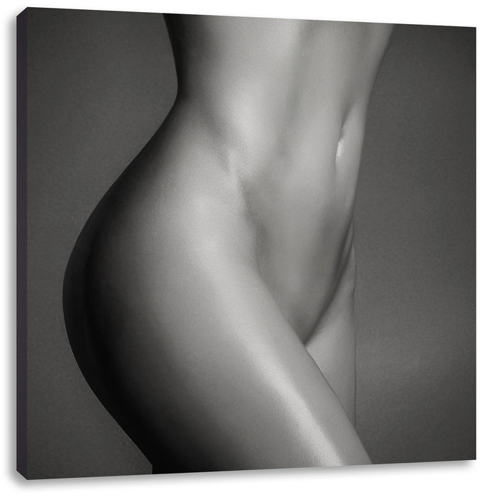schlanker nackter Frauenkörper Leinwandbild Quadratisch