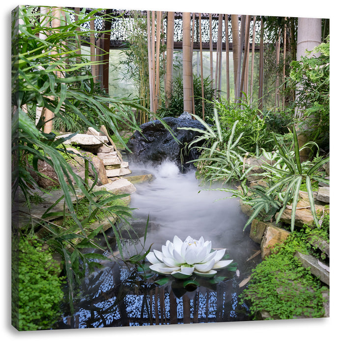 Zen Garten Japan Leinwandbild Quadratisch