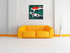 Edle Koi Karpfen Kunst Leinwandbild Quadratisch über Sofa