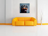 Treuer Rottweiler Leinwandbild Quadratisch über Sofa