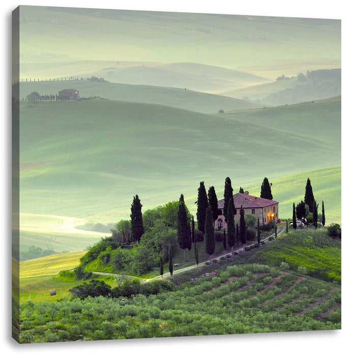 Wunderschöne Toskana Landschaft Leinwandbild Quadratisch