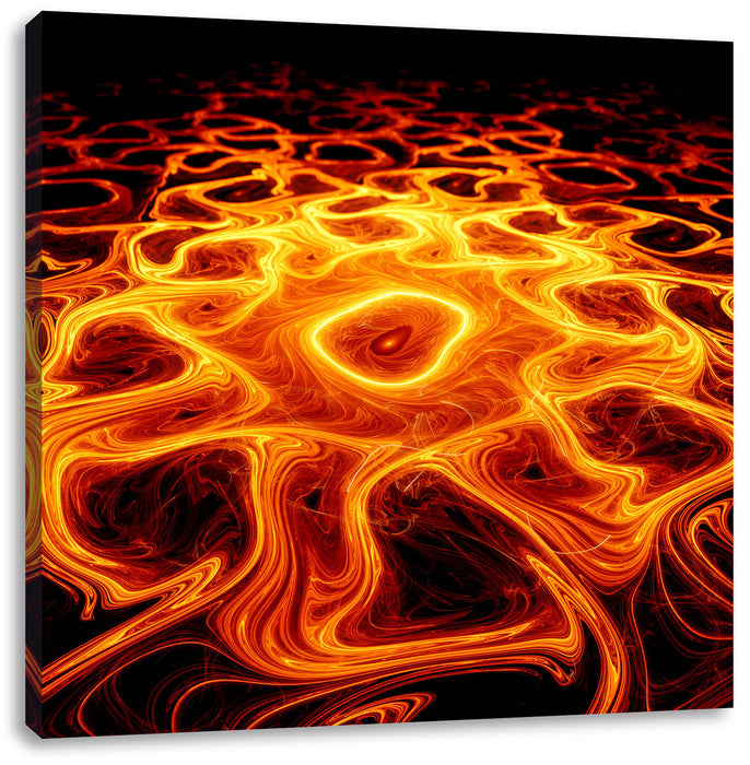 Lava Muster in der Nacht Leinwandbild Quadratisch