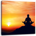 Meditation im Sonnenuntergang Leinwandbild Quadratisch