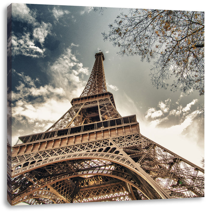 Eindrucksvoller Eifelturm Paris Leinwandbild Quadratisch