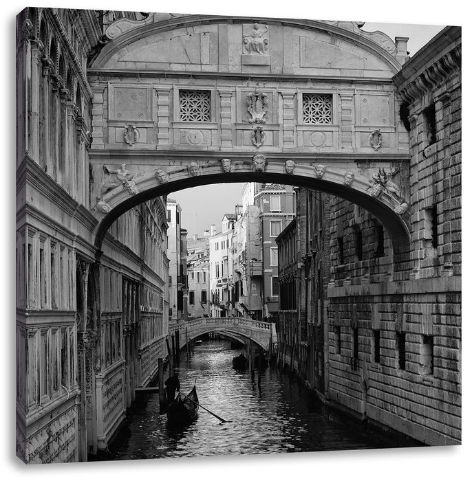 Romantischer Kanal in Venedig Leinwandbild Quadratisch