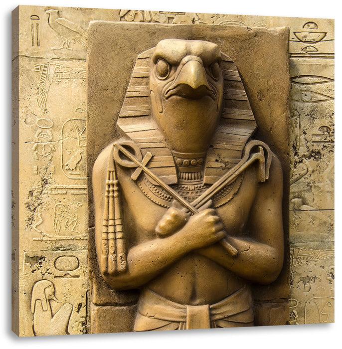 Ägyptischer Gott Horus Leinwandbild Quadratisch