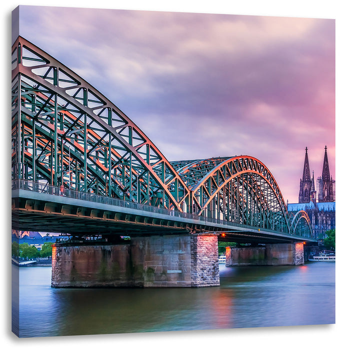 Hohenzollernbrücke in Köln Leinwandbild Quadratisch