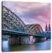Hohenzollernbrücke in Köln Leinwandbild Quadratisch