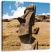 Moai Statue auf den Osterinseln Leinwandbild Quadratisch