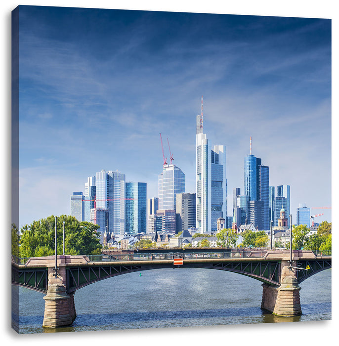 Skyline von Frankfurt am Main Leinwandbild Quadratisch