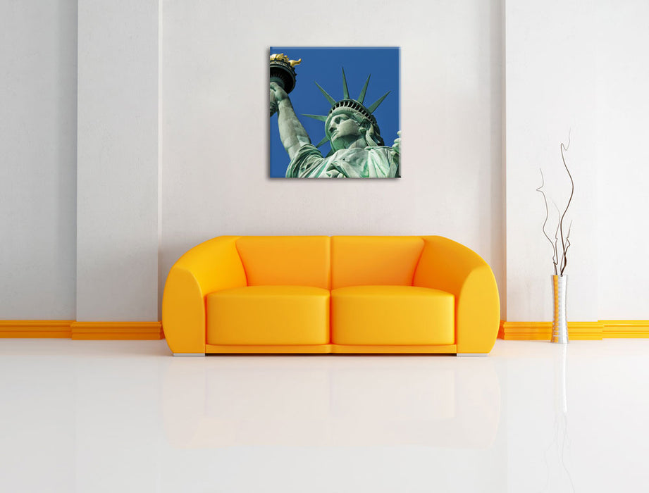 Freiheitsstatue in New York Leinwandbild Quadratisch über Sofa