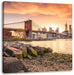 Brooklyn Bridge Sonnenuntergang Leinwandbild Quadratisch