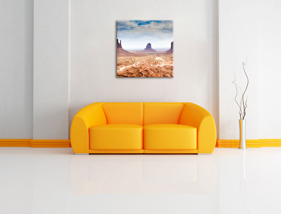 Monument Valley Leinwandbild Quadratisch über Sofa