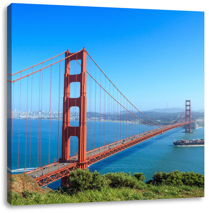 Golden Gate Bridge in USA Leinwandbild Quadratisch