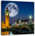 Big Ben vor Mond in London Leinwandbild Quadratisch