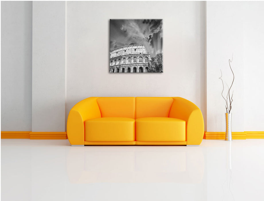 klassisches Colloseum in Rom Leinwandbild Quadratisch über Sofa