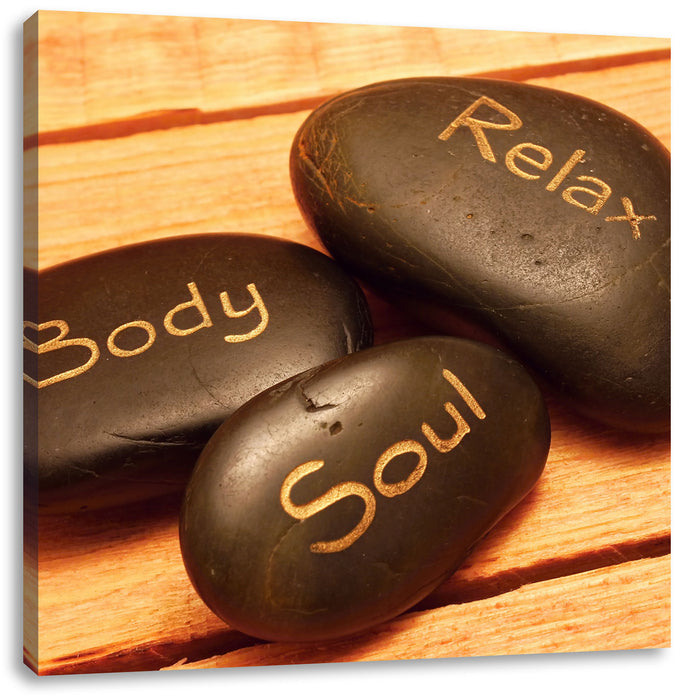 Wellness Body Soul Relax Leinwandbild Quadratisch