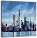 New York Pixel Skyline Leinwandbild Quadratisch