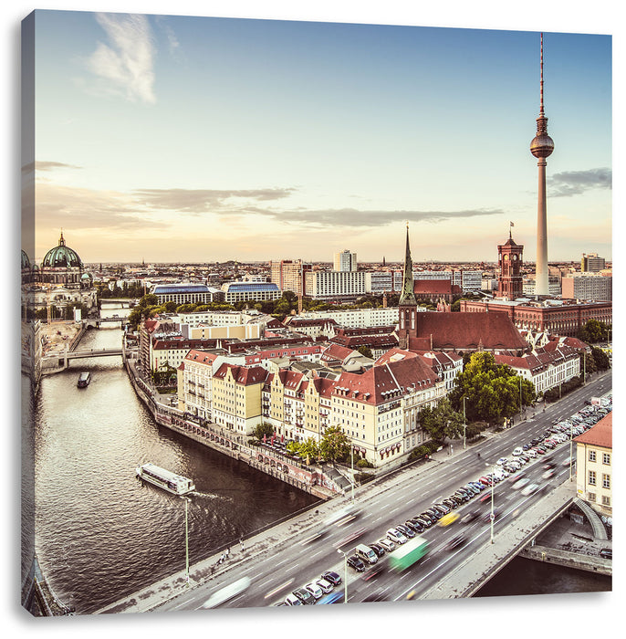 Skyline von Berlin Leinwandbild Quadratisch