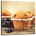 Muffins mit Blaubeeren Leinwandbild Quadratisch