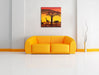 Savanne Kunst Leinwandbild Quadratisch über Sofa