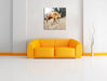 Schöner Fuchs Leinwandbild Quadratisch über Sofa