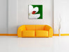 Marienkäfer auf Blüte Leinwandbild Quadratisch über Sofa
