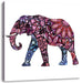 Elefant mit Ornamenten Leinwandbild Quadratisch